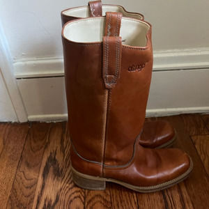 Vintage Dingo Boots Acme Campus Men 8.5D Tan Leather Cowboy Cognac